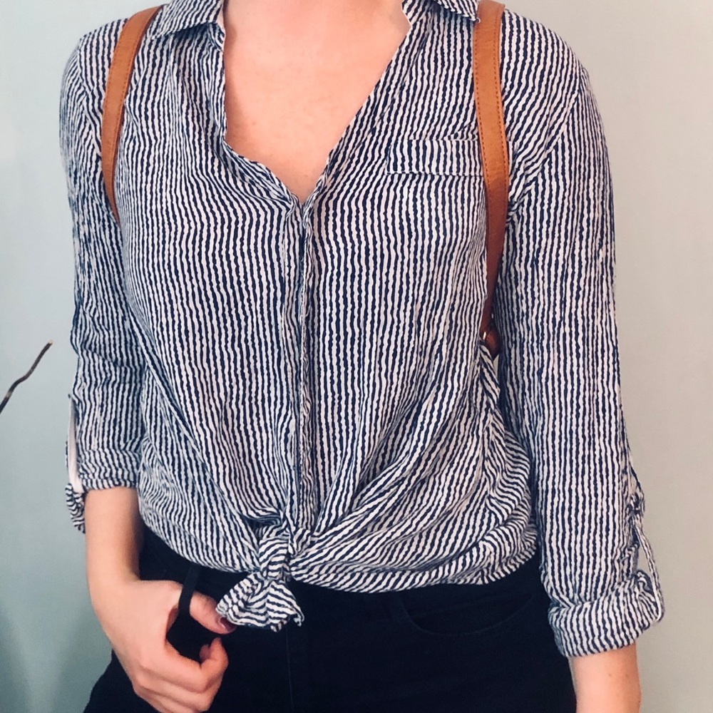 Blue&white striped top